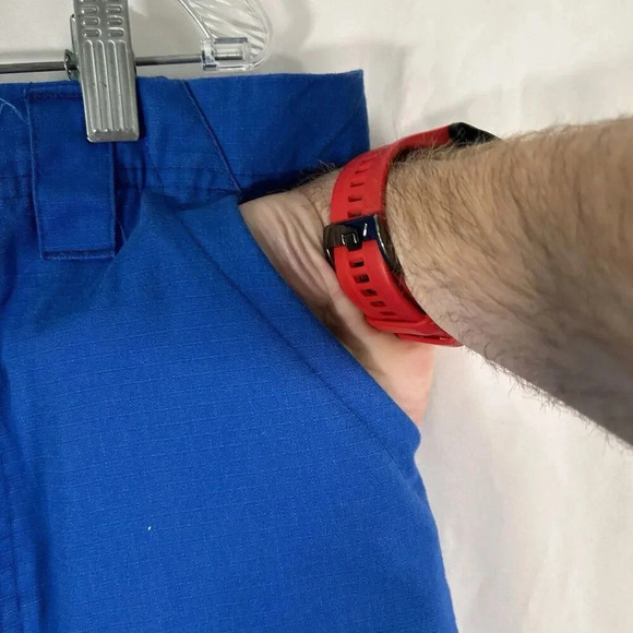 Carhartt Scrub Pants Women XL Tall Blue Stretchy Pockets Button Zip Cotton Blend - Picture 5 of 11